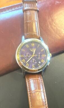 Men's 43mm Silver Tone Lige Watch, 6181WM1,  Date Window